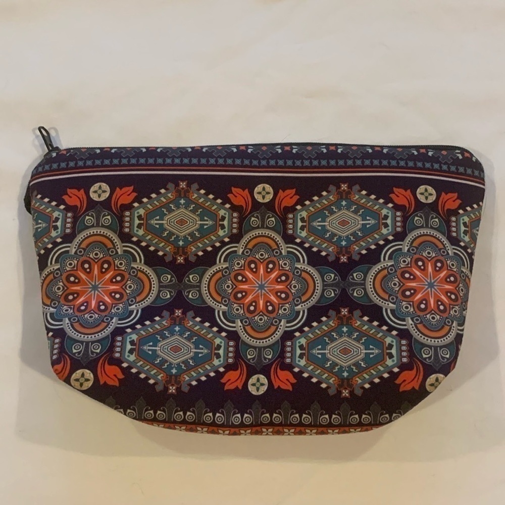 NWOT- Mandala Multicolored Cosmetic/Pouch Bag 6” X 9”